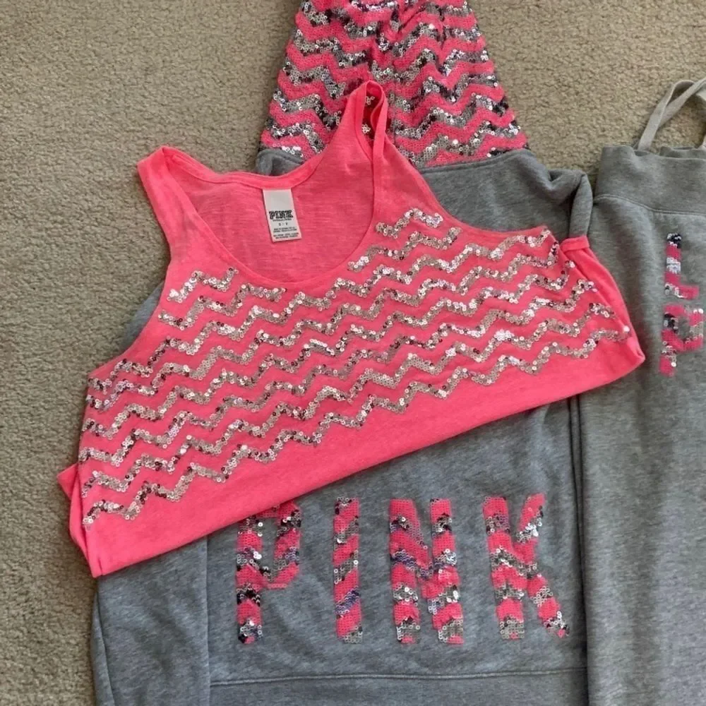 VS PINK CHEVERON BLING SET S